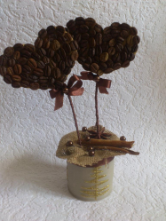 O artesanato mais incomum e interessante de café e grãos de café para 5+. Oficinas fáceis para iniciantes passo a passo (130 + foto)