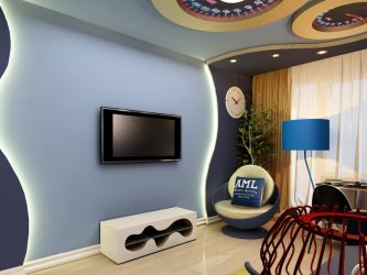 O teto na sala (310 + Foto): alta qualidade e moda. Apenas opções ganha-ganha