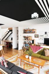 O teto na sala (310 + Foto): alta qualidade e moda. Apenas opções ganha-ganha