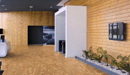 Qual é o piso de cortiça no interior? 100+ (foto) solução bem sucedida. Por que escolher ele?