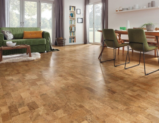Qual é o piso de cortiça no interior? 100+ (foto) solução bem sucedida. Por que escolher ele?