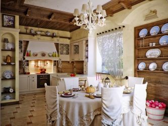 Estilo de Provence em um interior moderno: 335+ Fotos de belos desenhos para os românticos e conhecedores da França (no corredor / sala / cozinha)
