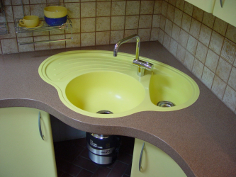 Pias de pedra - uma bela adição à cozinha. 175+ (foto) redondo, quadrado e canto. Escolha com a gente