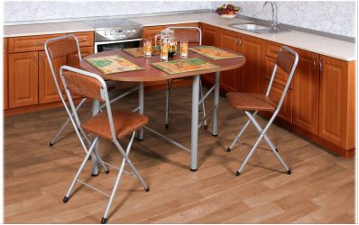 Mesa de cozinha dobrável (pequena, oval, vidro): Como escolher? Onde colocar? Como decorar?