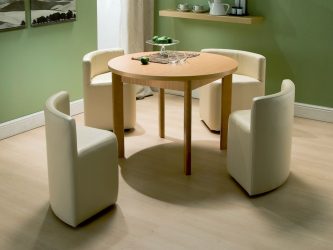 Mesa de cozinha dobrável (pequena, oval, vidro): Como escolher? Onde colocar? Como decorar?
