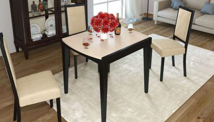 Mesa de cozinha dobrável (pequena, oval, vidro): Como escolher? Onde colocar? Como decorar?