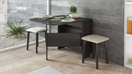 Mesa de cozinha dobrável (pequena, oval, vidro): Como escolher? Onde colocar? Como decorar?