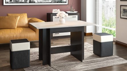 Mesa de cozinha dobrável (pequena, oval, vidro): Como escolher? Onde colocar? Como decorar?