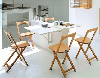 Mesa de cozinha dobrável (pequena, oval, vidro): Como escolher? Onde colocar? Como decorar?