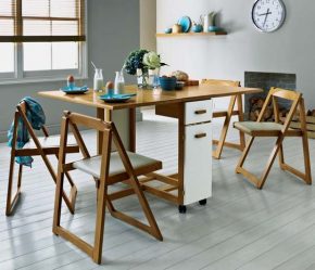 Mesa de cozinha dobrável (pequena, oval, vidro): Como escolher? Onde colocar? Como decorar?