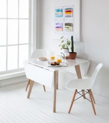 Mesa de cozinha dobrável (pequena, oval, vidro): Como escolher? Onde colocar? Como decorar?