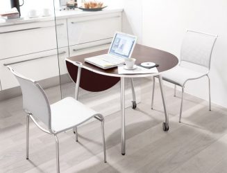 Mesa de cozinha dobrável (pequena, oval, vidro): Como escolher? Onde colocar? Como decorar?