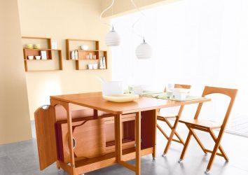 Mesa de cozinha dobrável (pequena, oval, vidro): Como escolher? Onde colocar? Como decorar?