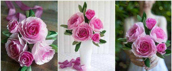 Como fazer rosas de papel com as próprias mãos: Instruções passo a passo para iniciantes (mais de 190 fotos)