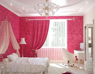 Conto de fadas rosa: 220+ (foto) combinações de opções no interior de salas diferentes