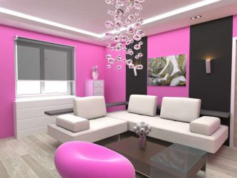 Conto de fadas rosa: 220+ (foto) combinações de opções no interior de salas diferentes