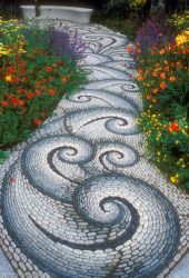 Como é bonito fazer caminhos de jardins com as próprias mãos a baixo custo? Mais de 180 fotos de opções suburbanas de diferentes materiais (telhas, plástico, borracha)