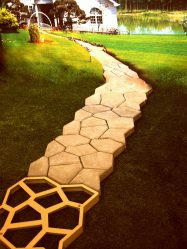 Como é bonito fazer caminhos de jardins com as próprias mãos a baixo custo? Mais de 180 fotos de opções suburbanas de diferentes materiais (telhas, plástico, borracha)