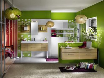 A combinação de cor verde clara em modernos interiores modernos: 185+ (Foto) Design para a cozinha, sala de estar, quarto