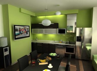 A combinação de cor verde clara em modernos interiores modernos: 185+ (Foto) Design para a cozinha, sala de estar, quarto