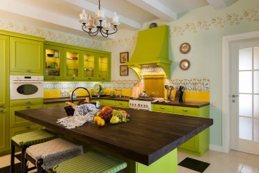 A combinação de cor verde clara em modernos interiores modernos: 185+ (Foto) Design para a cozinha, sala de estar, quarto