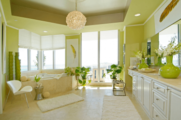 A combinação de cor verde clara em modernos interiores modernos: 185+ (Foto) Design para a cozinha, sala de estar, quarto