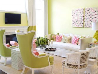 A combinação de cor verde clara em modernos interiores modernos: 185+ (Foto) Design para a cozinha, sala de estar, quarto