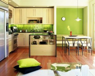 A combinação de cor verde clara em modernos interiores modernos: 185+ (Foto) Design para a cozinha, sala de estar, quarto