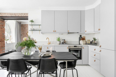 Cozinha cinza: 50 tons de variações interiores. 250+ combinações (foto) no design
