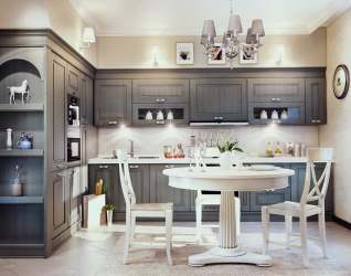 Cozinha cinza: 50 tons de variações interiores. 250+ combinações (foto) no design