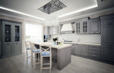 Cozinha cinza: 50 tons de variações interiores. 250+ combinações (foto) no design