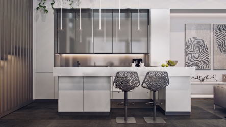 Cozinha cinza: 50 tons de variações interiores. 250+ combinações (foto) no design