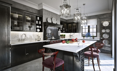 Cozinha cinza: 50 tons de variações interiores. 250+ combinações (foto) no design