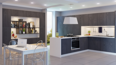 Cozinha cinza: 50 tons de variações interiores. 250+ combinações (foto) no design