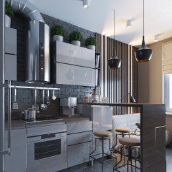 Cozinha cinza: 50 tons de variações interiores. 250+ combinações (foto) no design