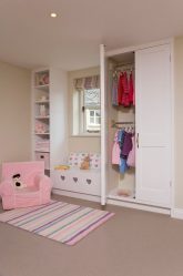 Guarda-roupa no berçário: Como não cometer um erro com a escolha? 205+ (foto) design com opções (guarda-roupa de correr, canto, built-in)