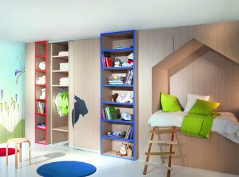 Guarda-roupa no berçário: Como não cometer um erro com a escolha? 205+ (foto) design com opções (guarda-roupa de correr, canto, built-in)