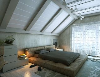 Idéias de design surpreendentes Quartos no sótão: 200 + (Foto) Interiores em estilo contemporâneo