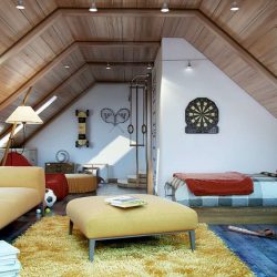Idéias de design surpreendentes Quartos no sótão: 200 + (Foto) Interiores em estilo contemporâneo
