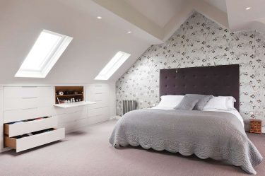 Idéias de design surpreendentes Quartos no sótão: 200 + (Foto) Interiores em estilo contemporâneo