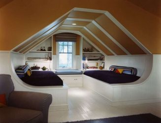 Idéias de design surpreendentes Quartos no sótão: 200 + (Foto) Interiores em estilo contemporâneo