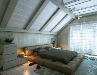 Idéias de design surpreendentes Quartos no sótão: 200 + (Foto) Interiores em estilo contemporâneo