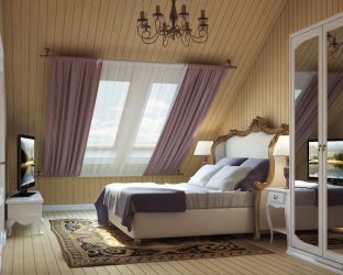 Idéias de design surpreendentes Quartos no sótão: 200 + (Foto) Interiores em estilo contemporâneo