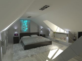 Idéias de design surpreendentes Quartos no sótão: 200 + (Foto) Interiores em estilo contemporâneo