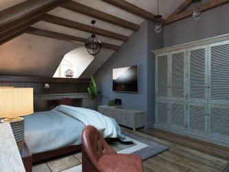 Idéias de design surpreendentes Quartos no sótão: 200 + (Foto) Interiores em estilo contemporâneo
