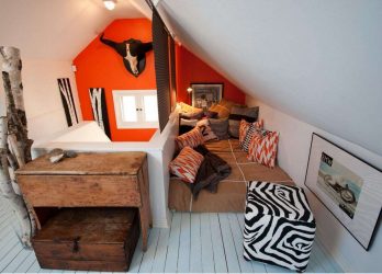 Idéias de design surpreendentes Quartos no sótão: 200 + (Foto) Interiores em estilo contemporâneo