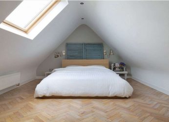 Idéias de design surpreendentes Quartos no sótão: 200 + (Foto) Interiores em estilo contemporâneo