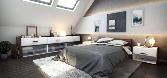 Idéias de design surpreendentes Quartos no sótão: 200 + (Foto) Interiores em estilo contemporâneo
