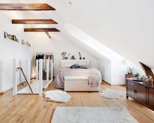 Idéias de design surpreendentes Quartos no sótão: 200 + (Foto) Interiores em estilo contemporâneo