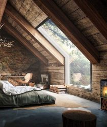 Idéias de design surpreendentes Quartos no sótão: 200 + (Foto) Interiores em estilo contemporâneo
